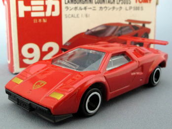 絶版トミカ赤箱(日本製)92-2 ランボルギーニ カウンタック LP500S(赤 